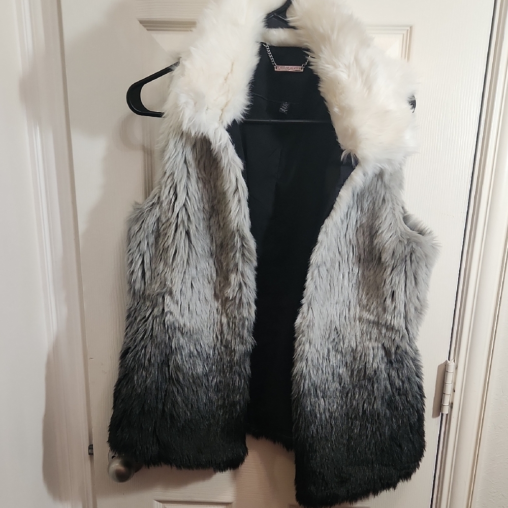 White House Black Market Black and Silver Vest
